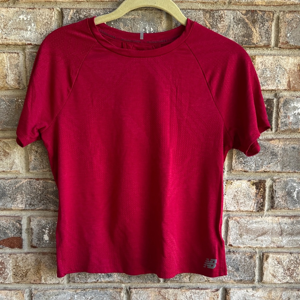 New Balance Women's Crimson Short Sleeve Athletic Top